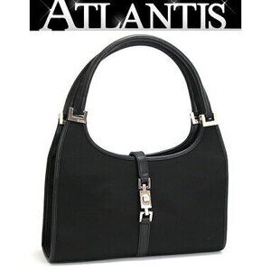 Gucci Jackie handbag nylon leather black